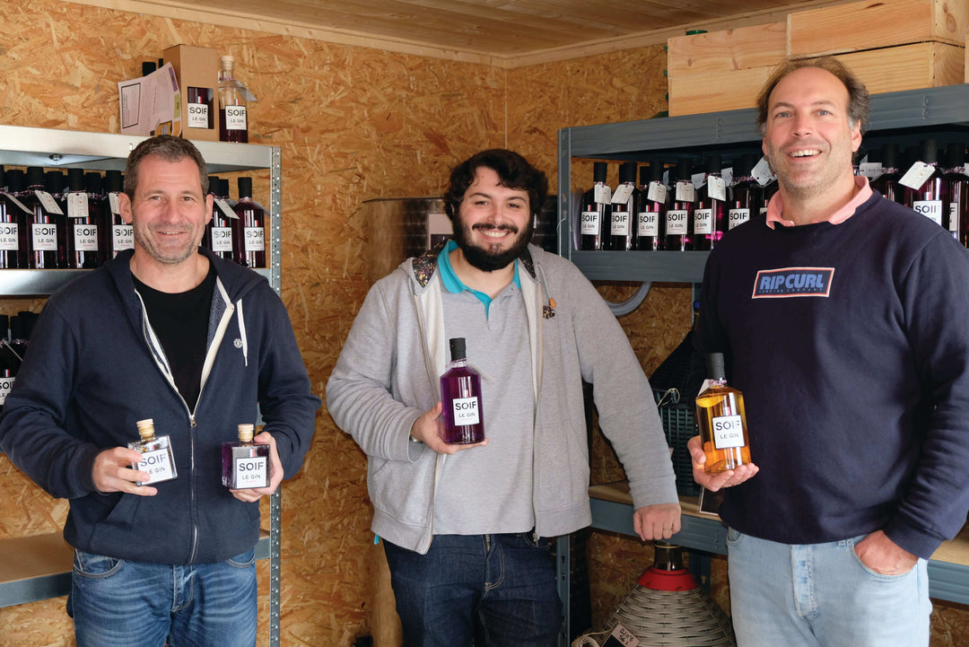 Les fondateurs de S.O.I.F. et les producteurs de SOIF Le Gin français