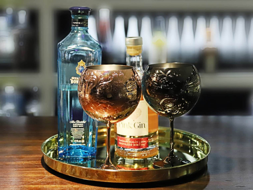 Gin Tonic Gläser, Set aus Cocktailgläsern aus Edelstahl, perfektes Geschenk für Gin-Liebhaber - 680 ML