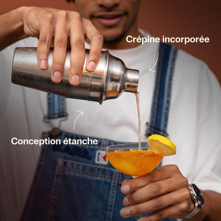 Cocora Set Martini | Set à Cocktail de 9 pièces | Shaker à Cocktail en Acier Inoxydable | Verres à Martini | Kit Barman | Livre de Cocktails (10+ Recettes) | Emballage Cadeau de Luxe (Argent)