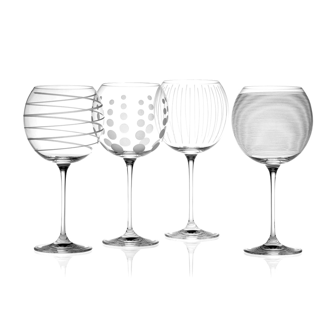 Mikasa Cheers – Lot de 4 Verres à Gin Ballon en Cristal Gravé, 724 ml, Élégance et Originalité