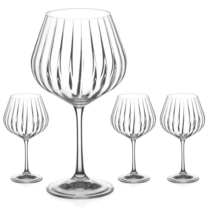 DIAMANTE Lot de 4 verres à gin Copas Mirage en cristal avec effet optique