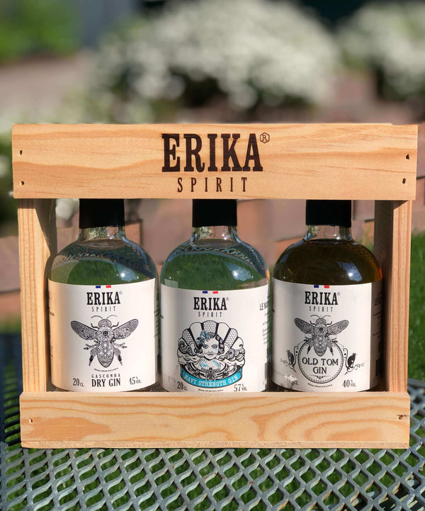 Coffret 3 Gins artisanaux de la gamme Erika Spirit